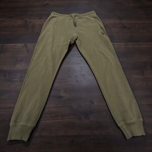 YoungLA Mens Olive Green Waffle Knit Joggers XL Athletic Sweatpants Tapered Fit